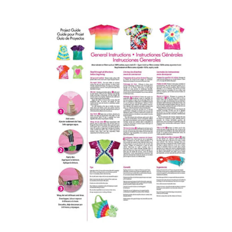 

12Color Tulip One Step PE Bag Tie Dye Tool Kit Fabric Textile Permanent Craft