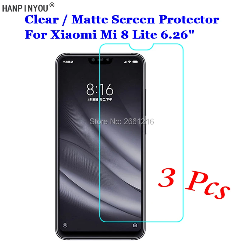 3 шт./лот для Xiaomi Mi 8 Lite Youth 6 26 &quotНовый HD прозрачный/антибликовый матовый передний