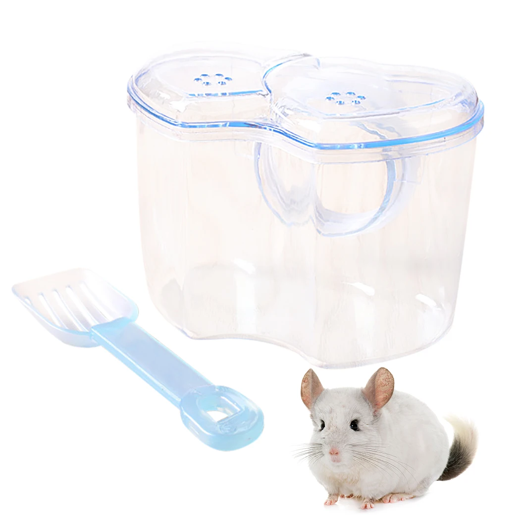 kathson Hamster Sand Bathroom Plastic Sand Bathtub Container with Scoop Bath Sand Room Sauna Toilet for Rat Mice Syrian Hamster 