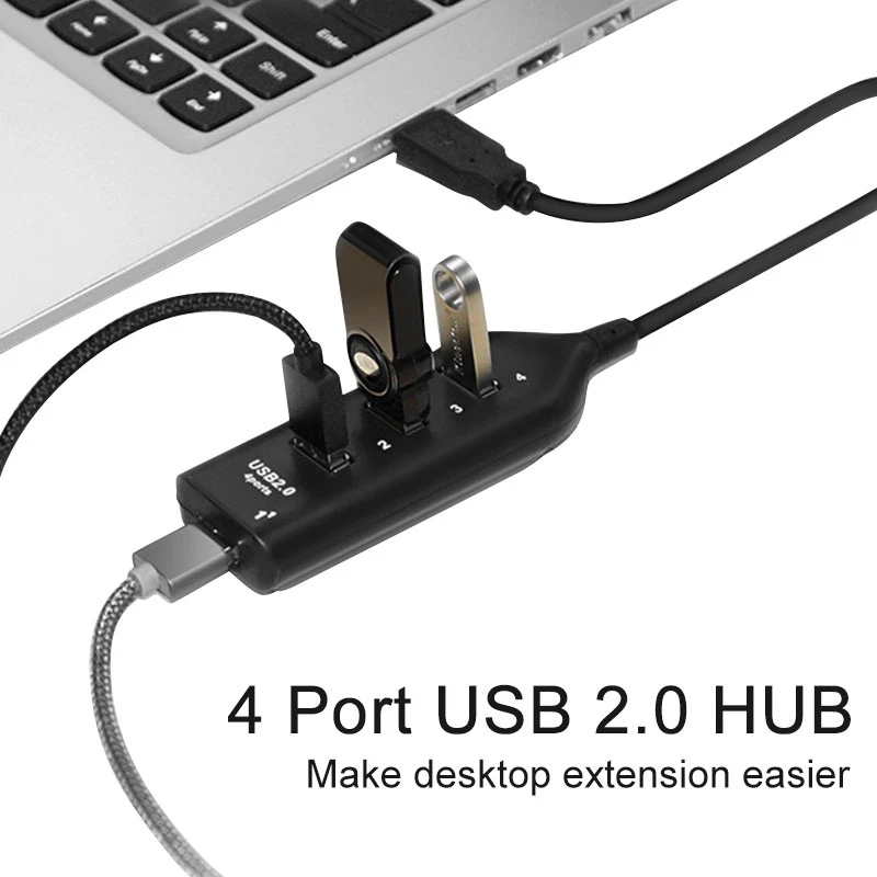 4 Port USB 2.0 HUB PC Laptop Accessories USB Splitter For MacBook Mulitple Habs Converter Portable USB HUB 2.0 4 Port USB 2.0 HUB PC Laptop Accessories USB Splitter For MacBook Mulitple Habs Converter Portable USB HUB 2.0