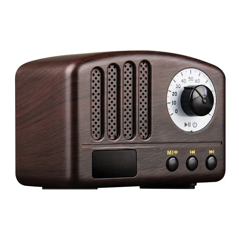 

Retro Bluetooth Speaker Fm Radio Mic Portable Handsfree Outdoor Wireless Bluetooth Speaker Mp3 Player Subwoofer Stereo Speaker