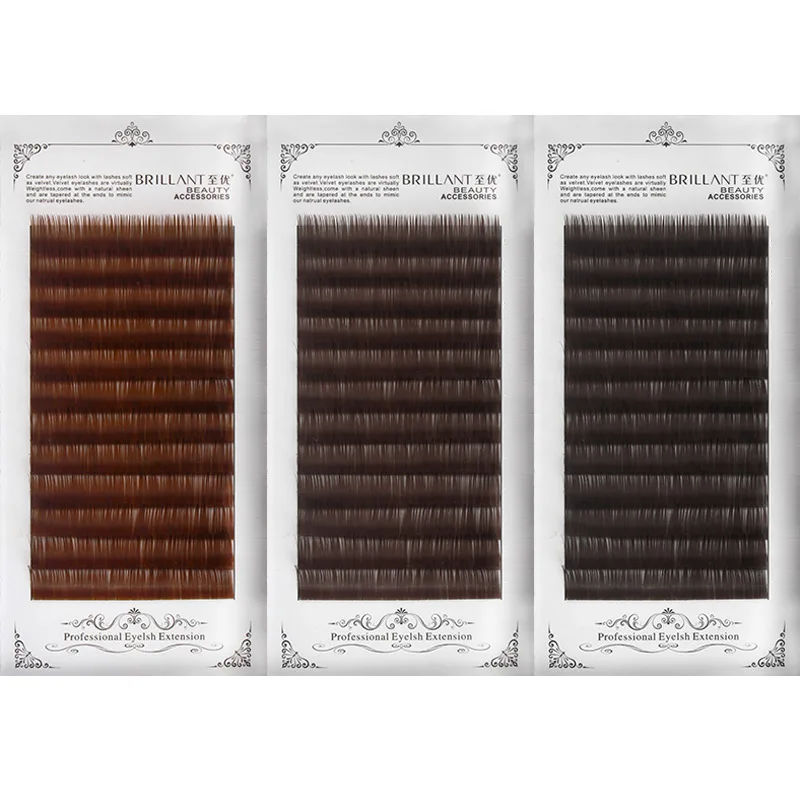 

Fashion Caramel Color Grafting False Eyelashes Natural Thick Soft Single Root Density Row Plant Brown Coffee Eyelash
