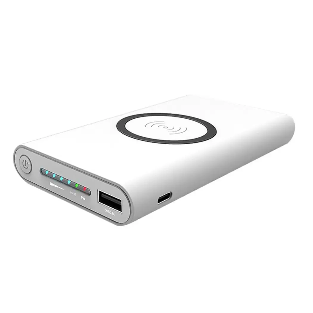 20000 mAh V8 Беспроводной Мощность Bank 5 V мобильный 2A MAX Портативный зарядки QI кабель
