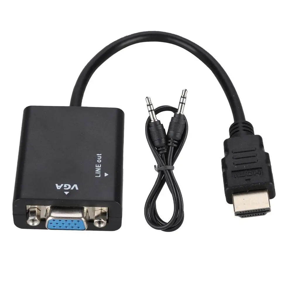 1080P портативный кабель преобразователь HDMI в VGA и аудиокабель USB 3 5 мм 2019|Коробки