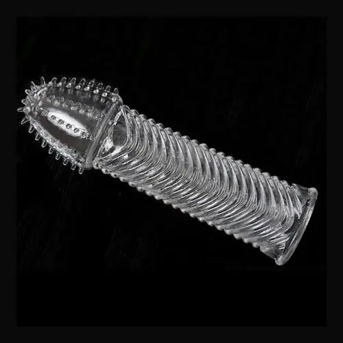 

New stripe Reusable Dotted Ribbed delay thicken thorn Condom Permanent Bump Hot G Spot 3D Studded