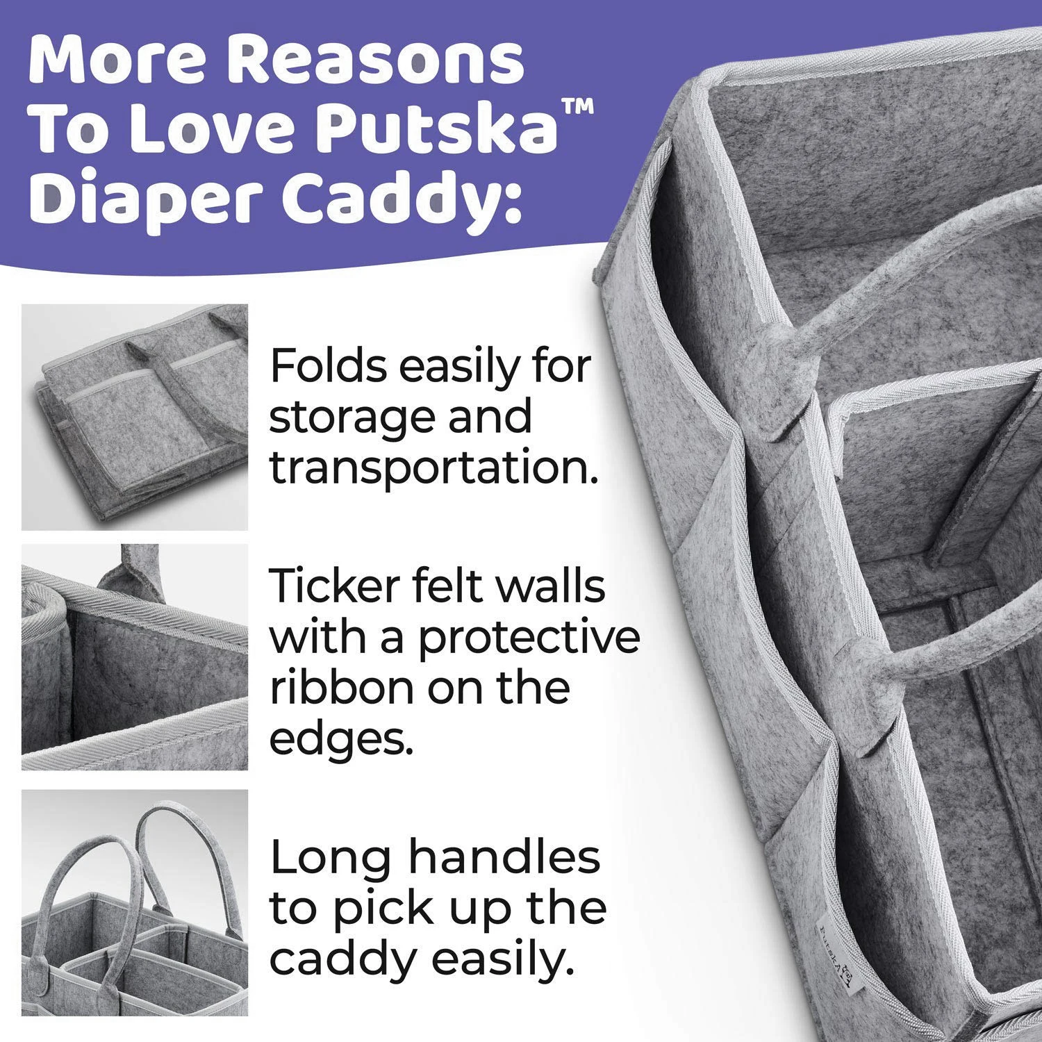  Baby Diaper Caddy Organizer Portable Holder Bag for Changing Table and Car Nursery Essentials Stora