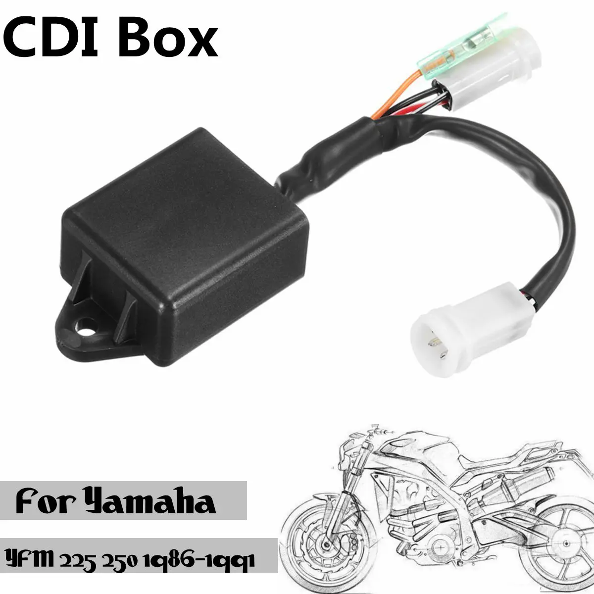

Motorbikes High Performance Ignition Coil CDI Box For Yamaha YFM 225 250 Moto 4 1986-1991 Black