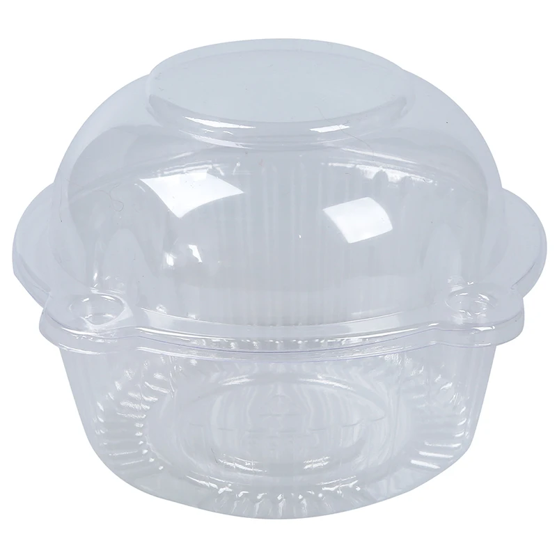

50 x Single Plastic Clear Cupcake Holder / Cake Container Dome Muffin Carrier