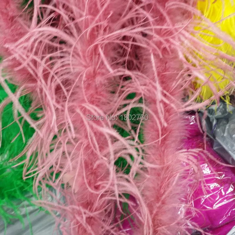Beautiful 2 M 1 Strip Bean Paste Ostrich Feathers Boa Quality Fluffy Costumes / Trim For Party