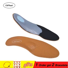 EXPfoot New Style Leather Arch Support Insole For Flat Feet Orthotic Insole flat foot correct feet care orthopedic insert shoe