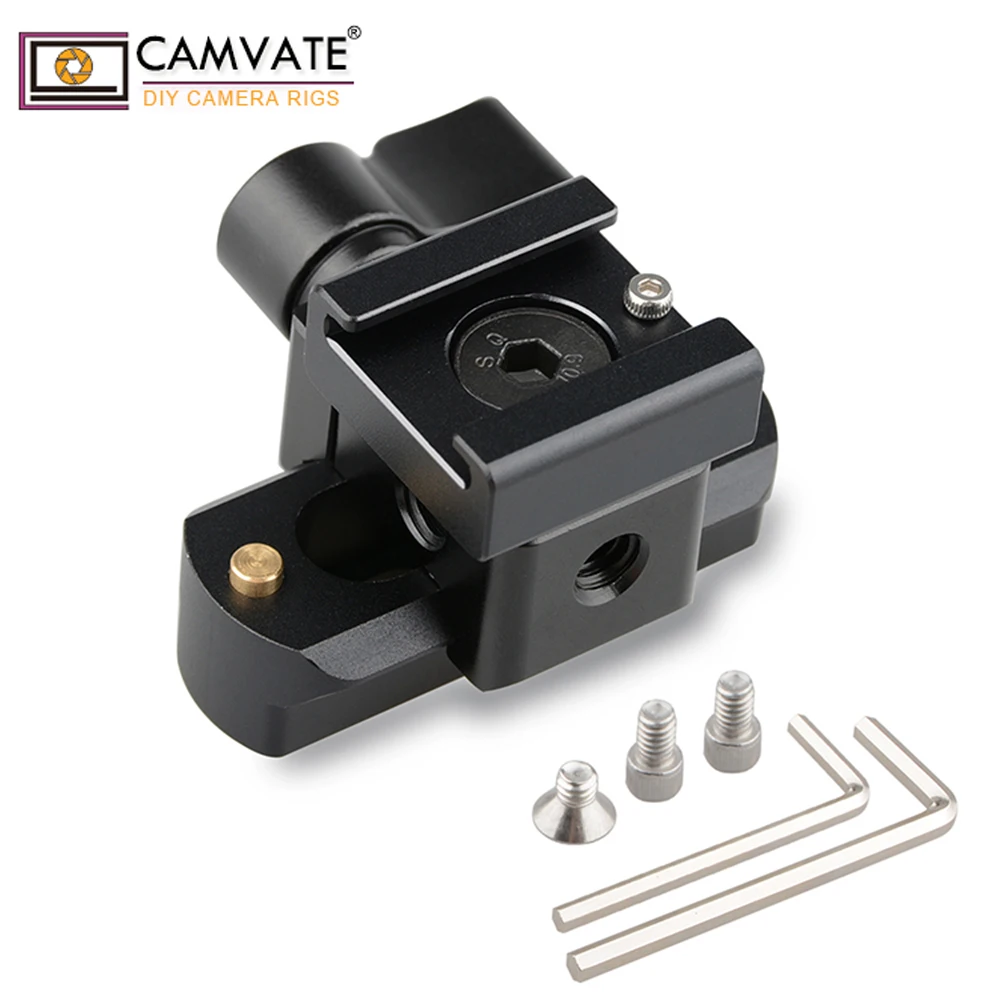 

CAMVATE Quick Release Clamp( Black Wingnut) & Cold Shoe Mount Adapter C1521