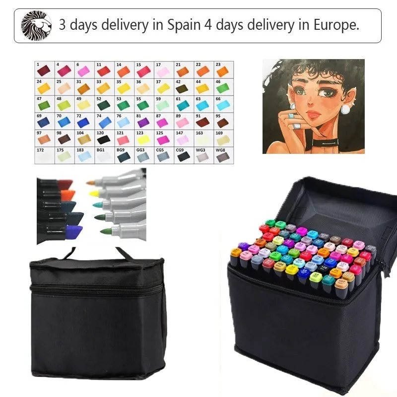 

VC0400014 Three generations of marker pen set double head color alcohol oily 60 color and 80 color marker