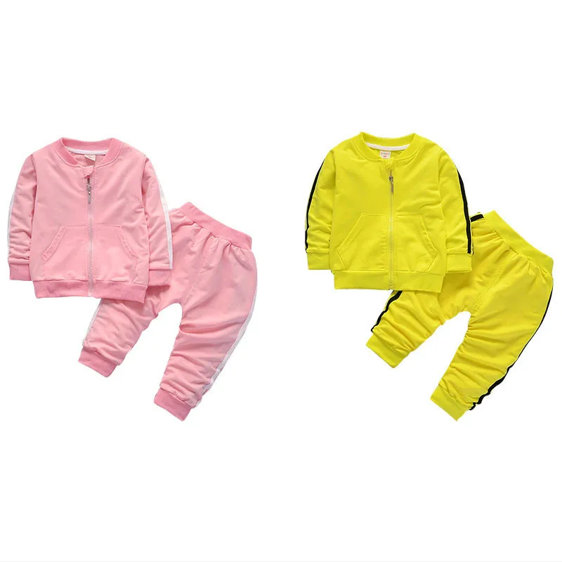 New Autumn Fashion Baby Girl Clothes Long Sleeve Solid Zipper Jacket+pants 2pcs Bebes Tracksuit Baby Boy Clothing Set New Autumn Fashion Baby Girl Clothes Long Sleeve Solid Zipper Jacket+pants 2pcs Bebes Tracksuit Baby Boy Clothing Set