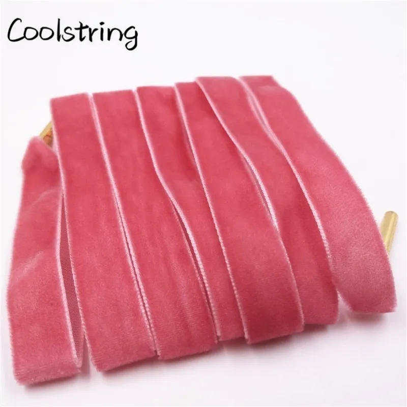 Coolstring 60-180cm Length 1.27 Cm Width Velvet Surface Shoelaces Women Men Black White Colorful Sports Casual Boots Shoes Laces