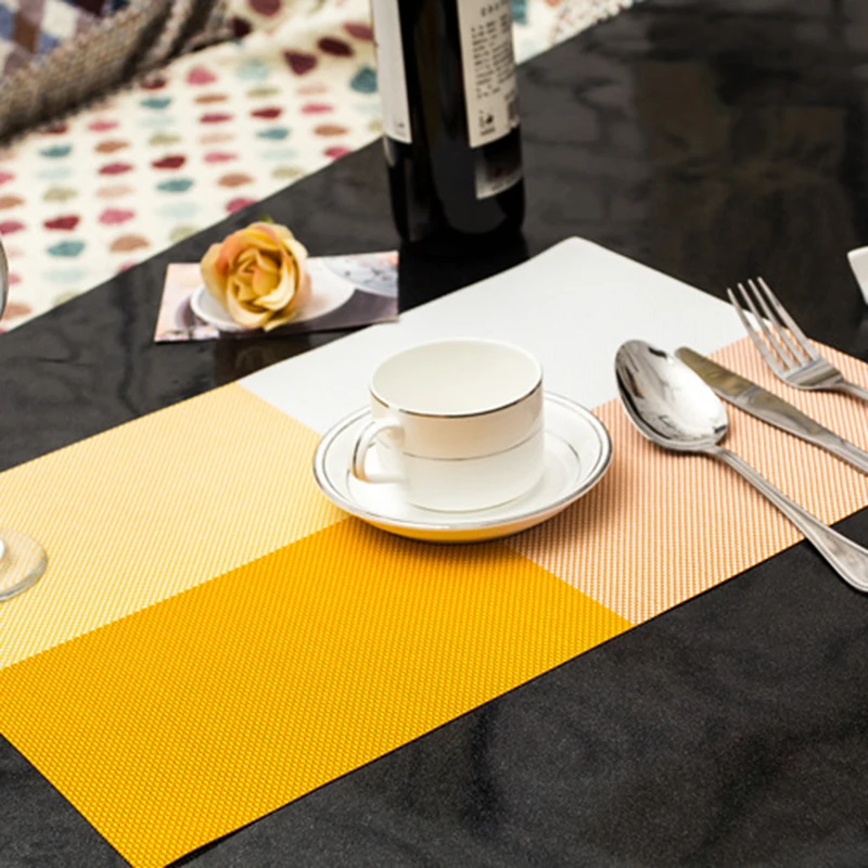 1 шт., размер: 4, квадратный твердый Цвет коврики под посуду на стол в европейском стиле Стиль ПВХ Полосатый подставки стол коврик обеденная миска блюдо изоляции коврик