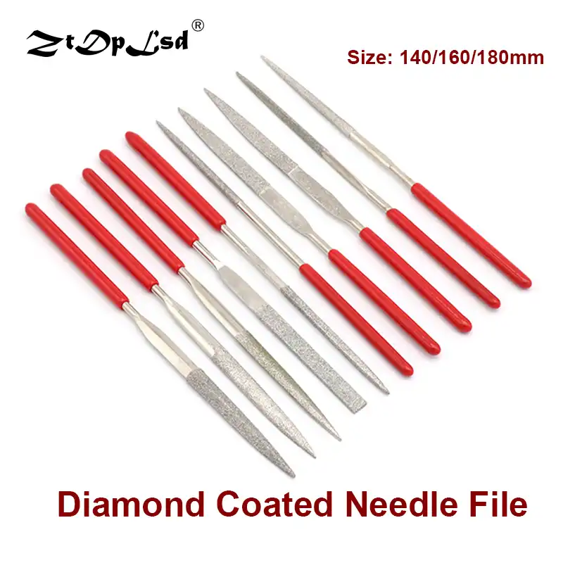 10Pcs Diamond Needle File Set Titanium Coated Tool Jewelry Glass 140//160//180mm