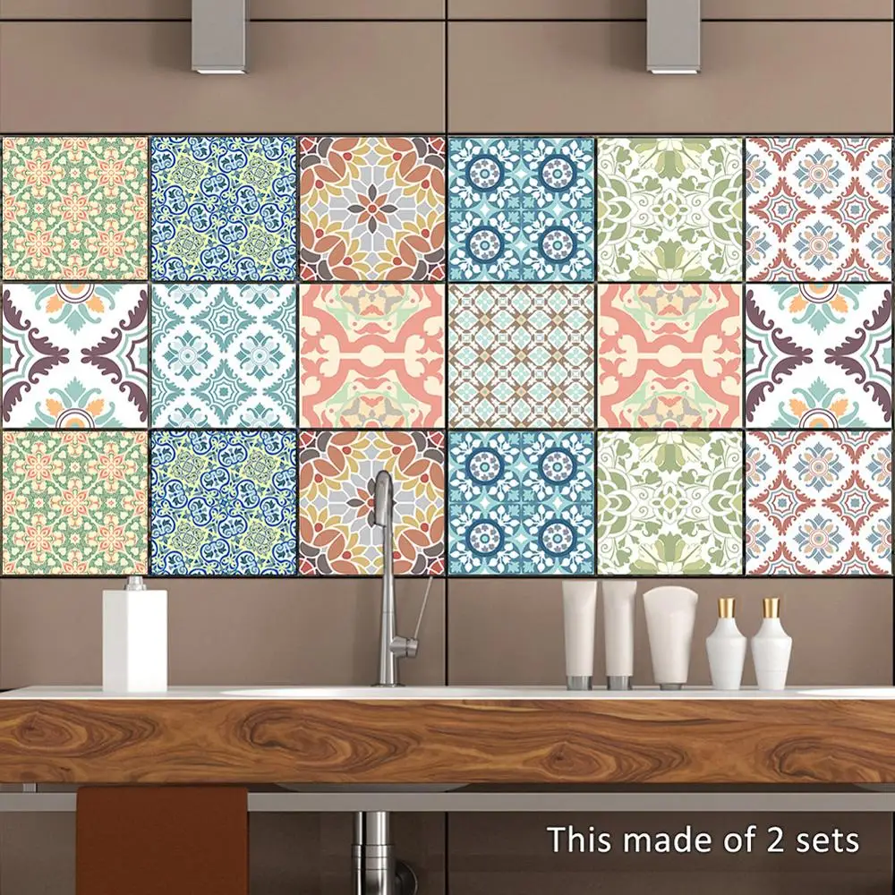 

Retro brick tile stickers waterproof wall stickers 10pcs