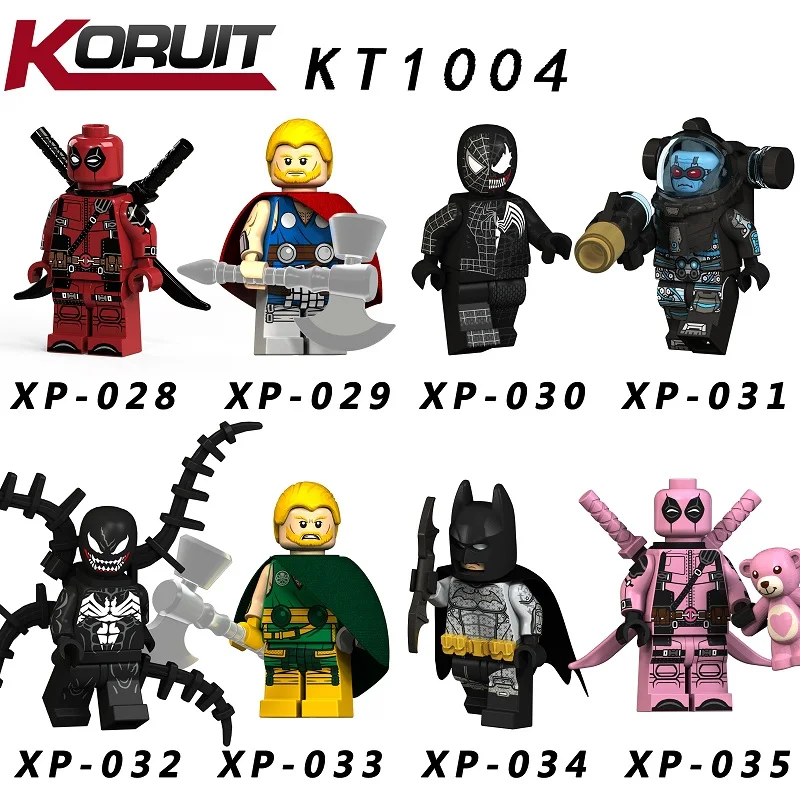 Single Sale Super Heroes Figures Legoingly Unworthy Thor Deadpool Venom Mister Freeze Pool Spiderman Building Blocks Toys Kt1004