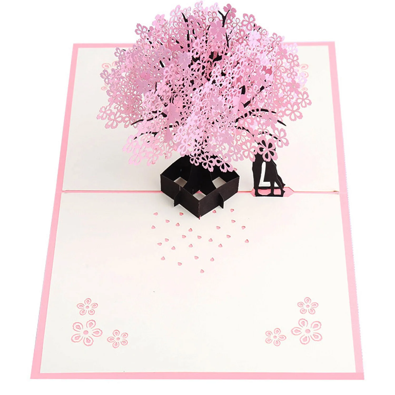  Behogar Exquisite Handmade 3D Pop Up Greeting Cards Thank You Cards for Wedding Anniversary Valenti - 32977179329