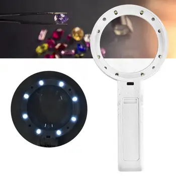 

Professional 5/11X Magnifying Glass with 8 LED Light Hnadheld Desktop Multi-functional Jewelry Reading Magnifier Jewelry Tool
