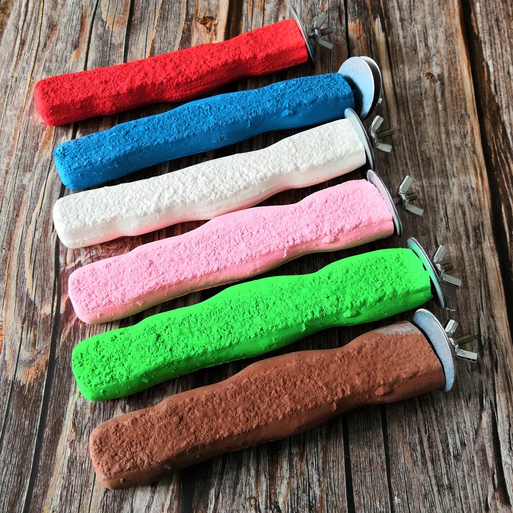

6PCS Stone Parrot Standing Bar/Claw Grinding Bar Molar Stone Bird Toy Parrot Standing Bar Grinding Bar rat wood toys