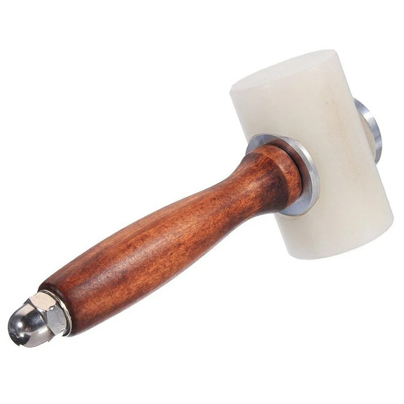 

Wooden Handle Leathercraft Nylon Hammer Mallet, Leather Craft Carving Hammer Sew Leather Stamping Cowhide Supplies Tool Kit Fo
