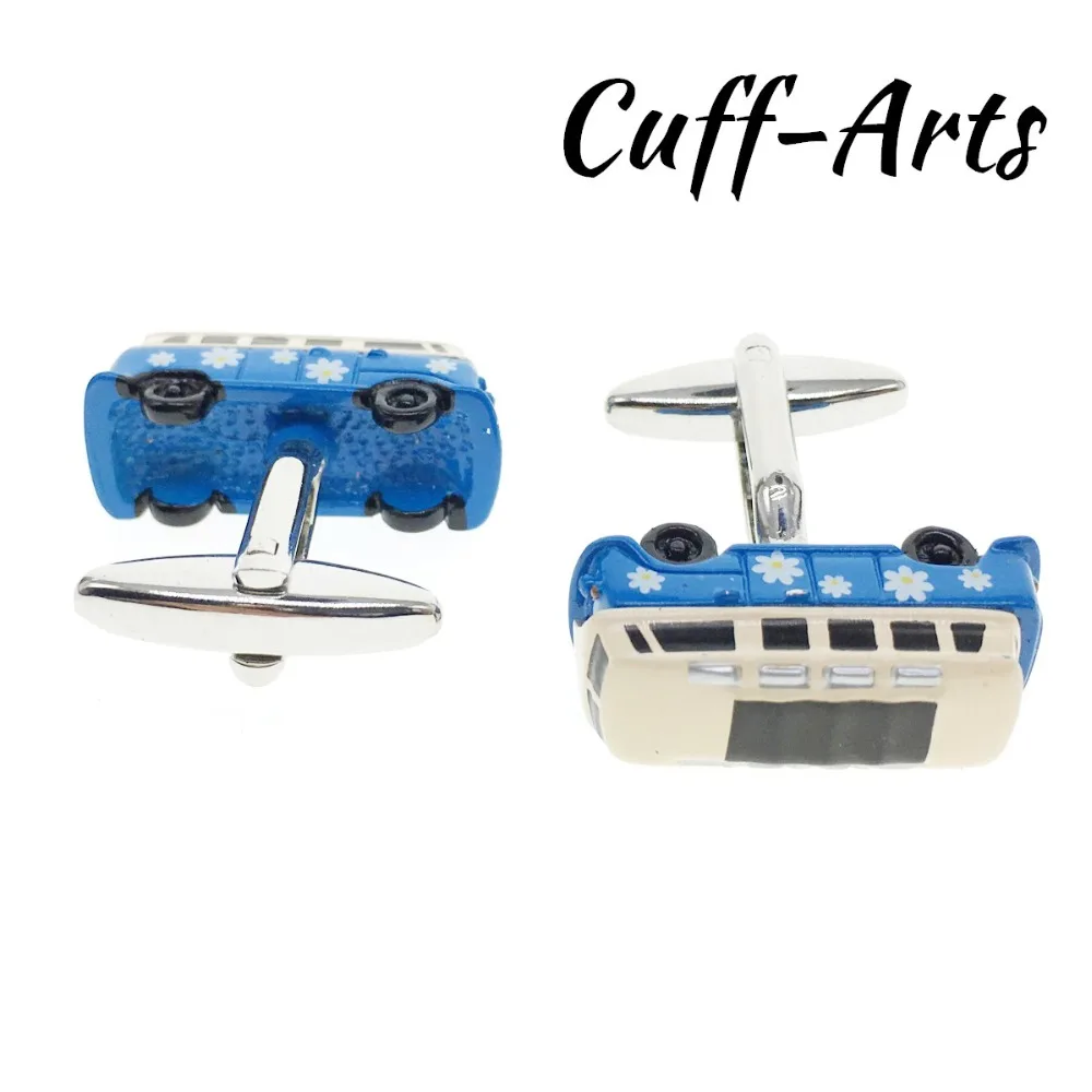 

Mens Cufflinks Blue Bus Tie Clip Cuff Links Men Jewelry Tie Clip 2018 Cufflink Gemelos Para Hombre Camisa By Cuffarts C10034