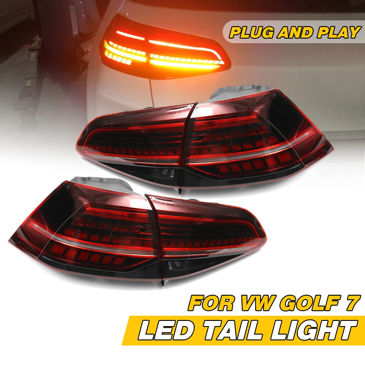 

LED Flow Turn Tail Light For VW Golf 7 MK7 2013 2014 2015 2016 2017 7.5 Mk7.5 2018 Taillights Rear Brake Reverse Fog Lamp Drl