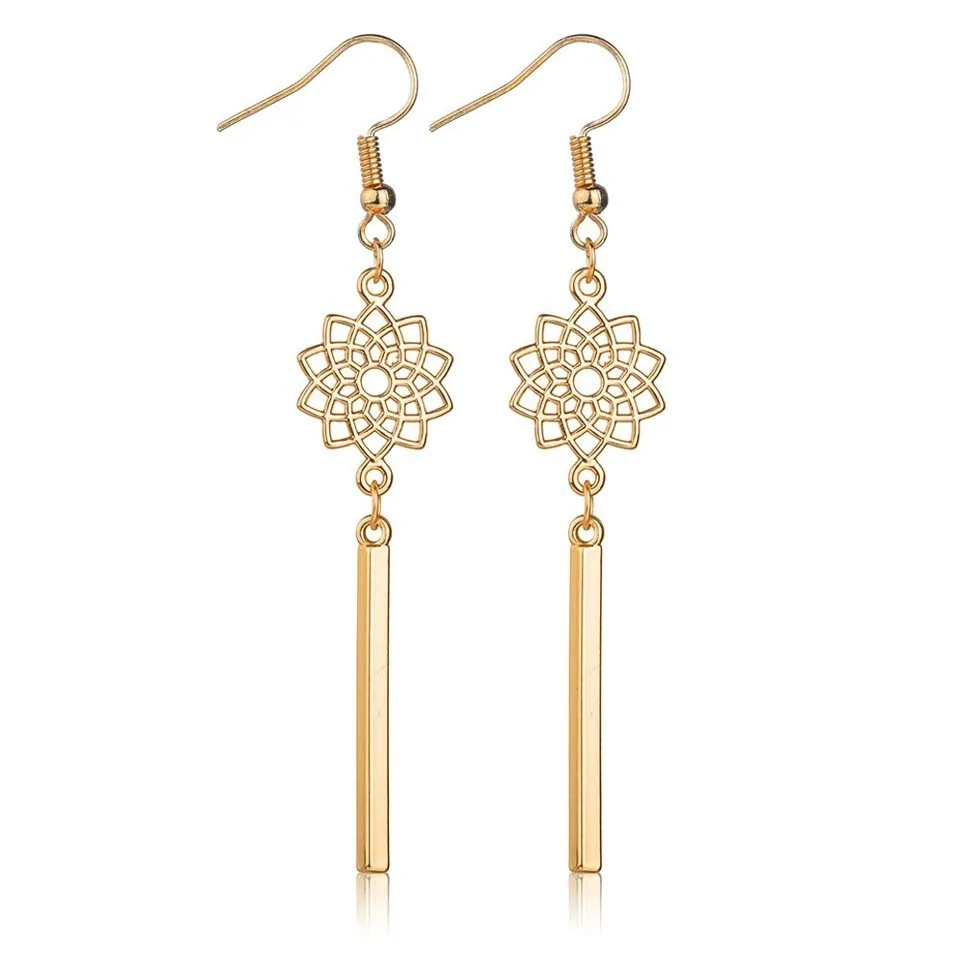 

YANGQI 2019 New Fashion Elements Drop Earrings For Women Trendy Jewelry Fashion Earrings Female Jewelry Earings Gold Color