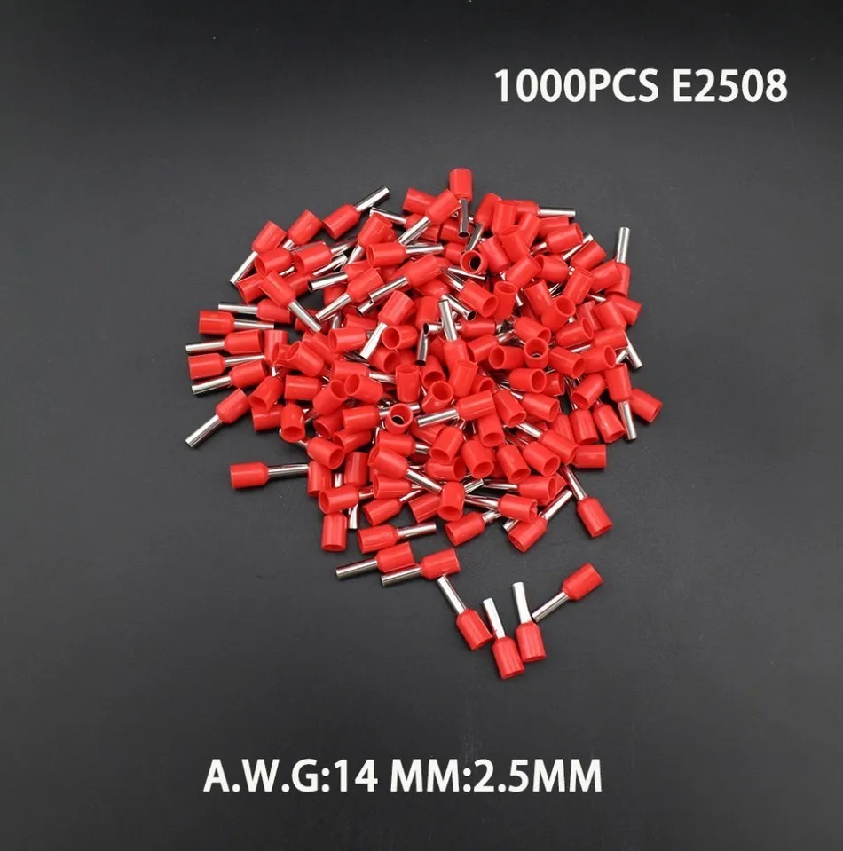 Новые поступления 1000 шт. E2508 14AWG медный обжимной Изолированный Шнур контактный