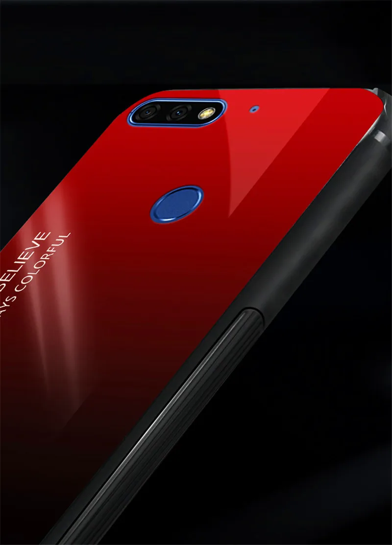 Чехол для Huawei Honor 7C AUM L41 задняя крышка из закаленного стекла с градиентом Aurora