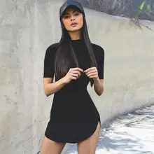 Женские платья, Сексуальные облегающие платья-футляр, сплошной цвет, вырез лодочкой, короткий рукав, белый, черный, мини-платье