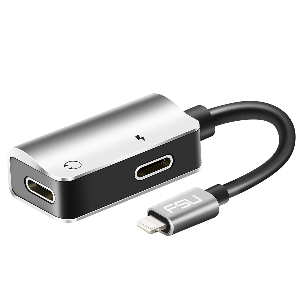 

1in2 for Apple Lightning Audio charge adapter Converter with Splitter Cable Charging for iPhone XS MAX XR 8 plus 7 plus X