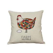 Диванная подушка крышка цыпленок квадратные напильники со cushioncase домашний диван курицы из мультика подушки