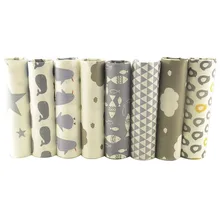 Teramila 8 шт. хлопок швейные ткани серый серии текстиль саржа DIY лоскутное Telas жир четверть комплект метр Tissu Coton 40x50 см