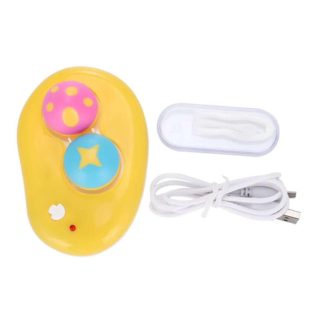 

2019 USB Ultrasonic Automatic Contact Eye Lens Washer Cleaner Case Contacts Lens Container Cute Mashroom