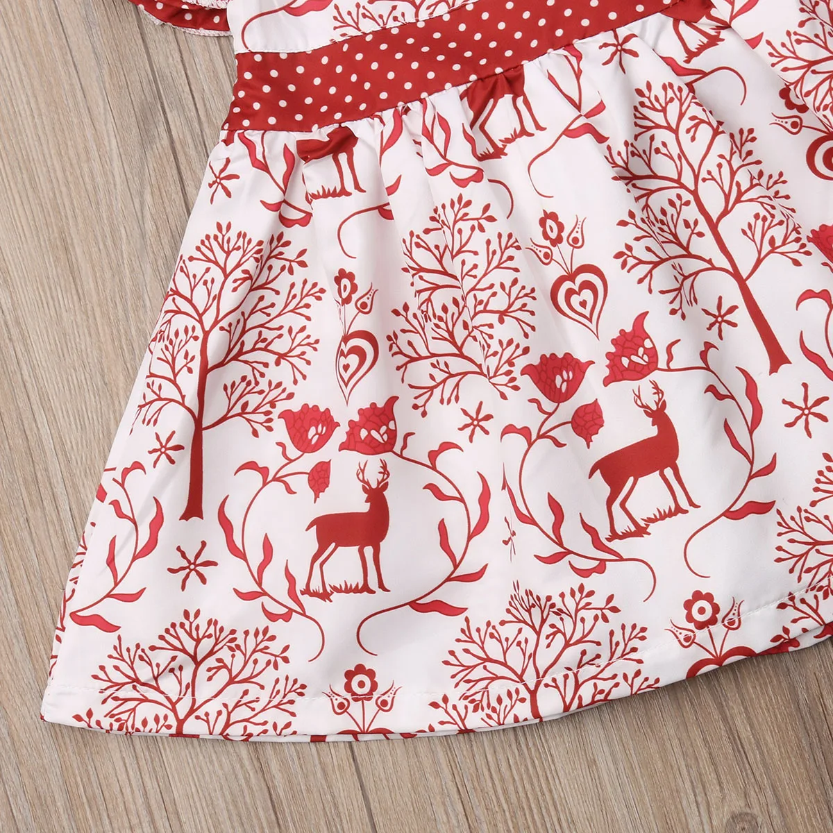 Pudcoco New Brand Christmas Newborn Kids Baby Girls Deer Bowknot Pageant Party Formal Dress