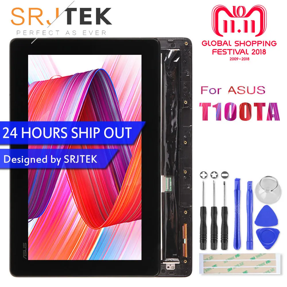 For ASUS Transformer Book T100 T100TA T100TA-C1-GR T100T 5490NB LCD Display Touch Screen Assembly with Frame FP-TPAY10104A-02X-H