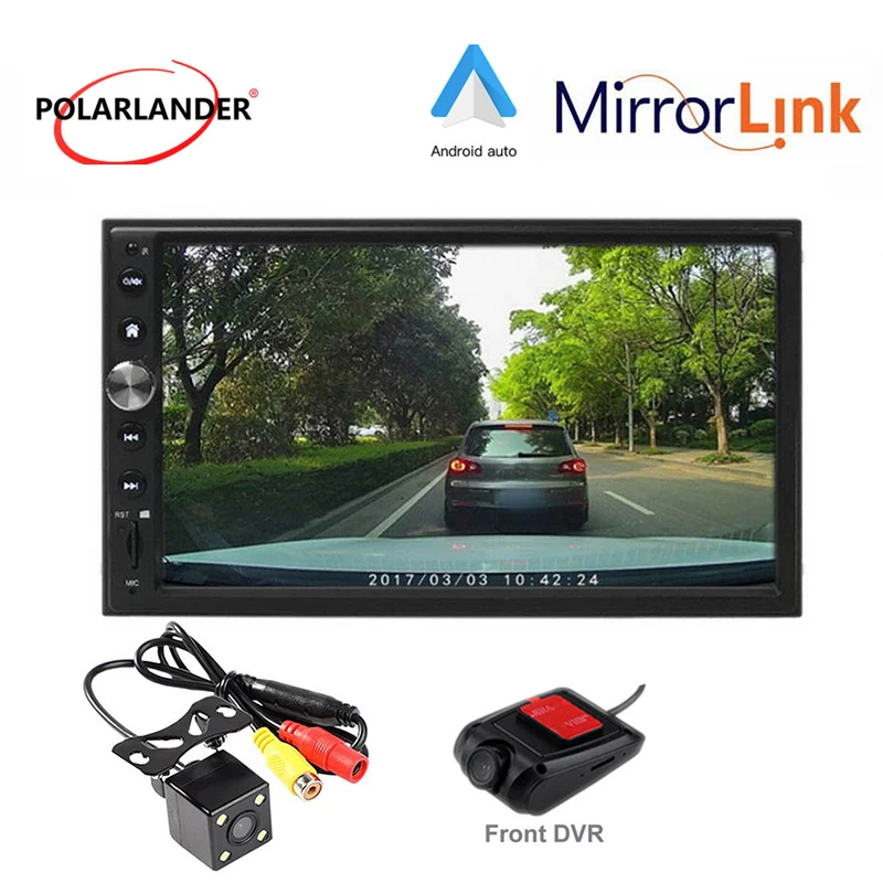 

7'' 2 DIN Car Radio Rear Camera DVR Autoradio MP5 For Apple Carplay & Android Bluetooth Mirror link GPS Navi Multimedia