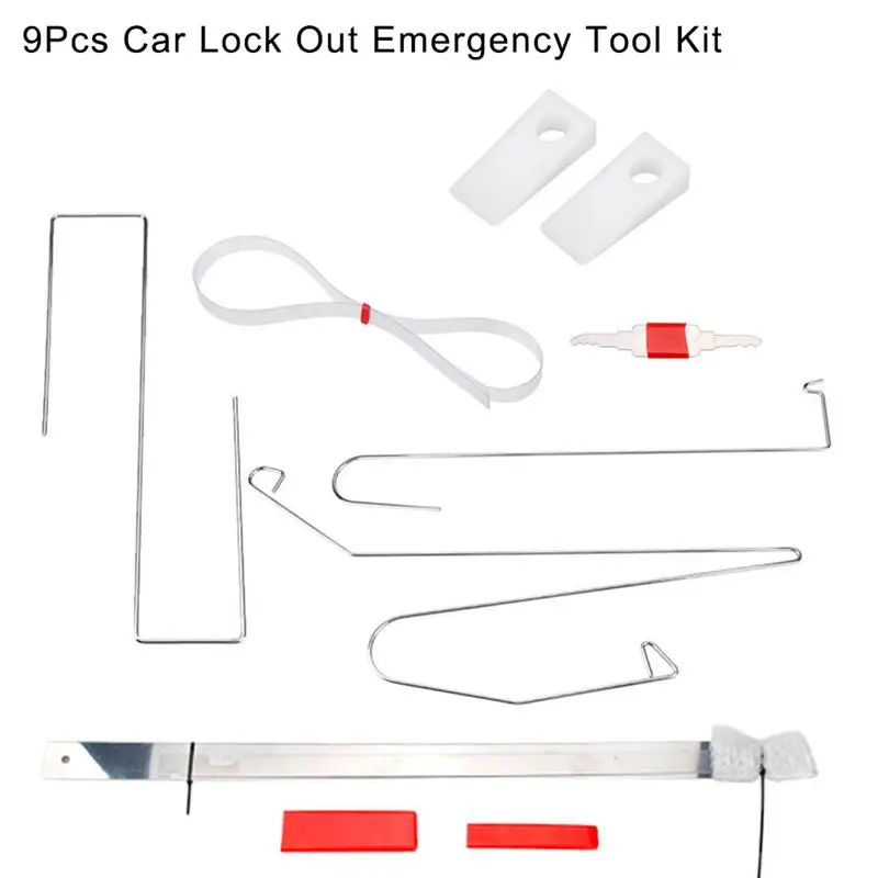 

9Pcs/Set Universal Car Lock Out Emergency Tool Kit Unlock Door Open Tool Special Car Repair Tools Auto Door Maintenance Tools