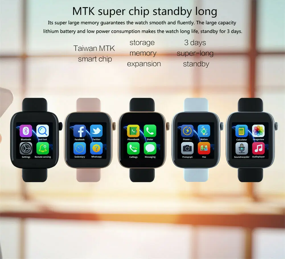 

Latest Z6 Smart Watch Bluetooth Support SIM Slot For HTC Samsung iOS And Android