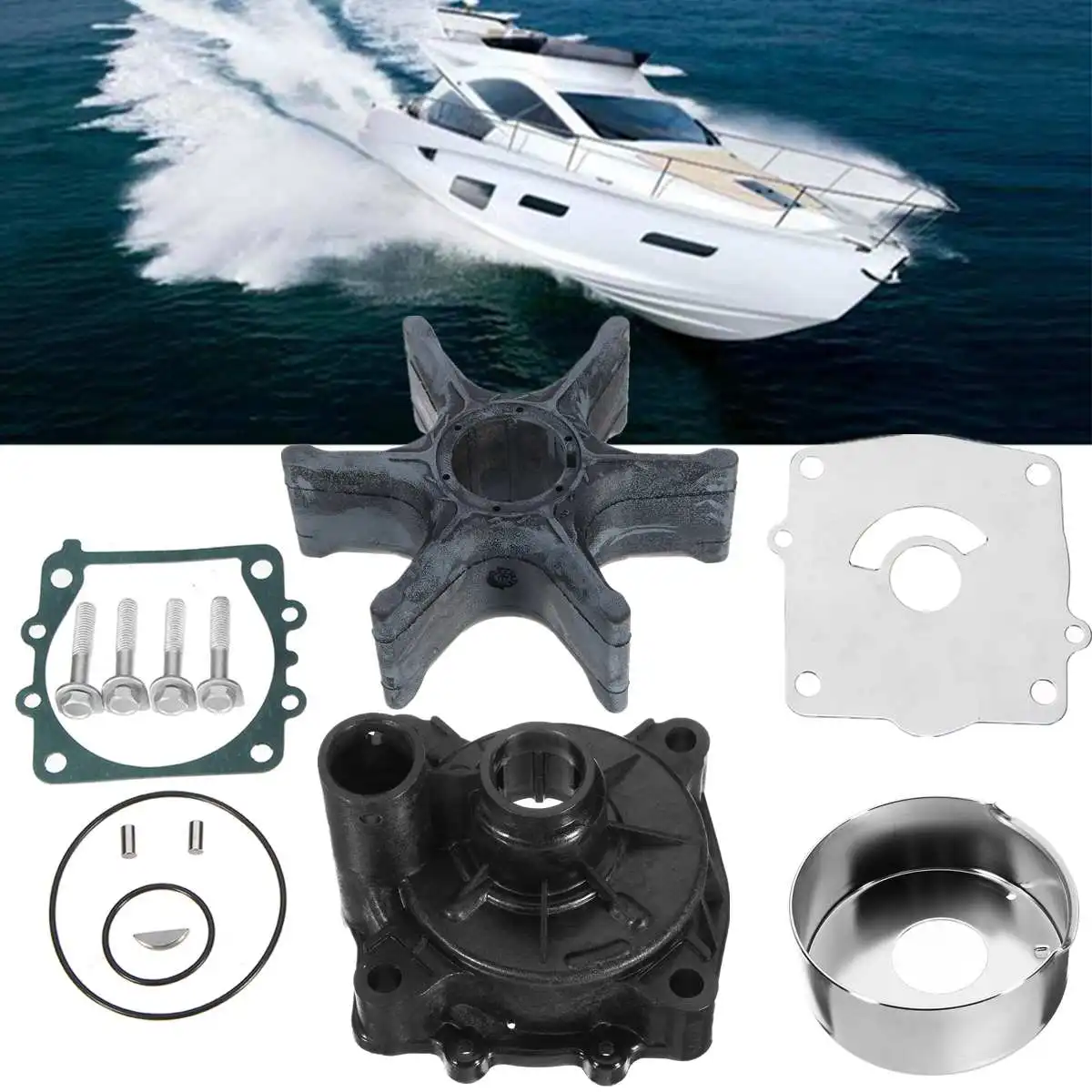 

Water Pump Impeller Repair Kit For Yamaha 61A-W0078-A2-00 / 61A-W0078-01-00 / 61A-W0078-A1-00 With Housing 150-300HP Boat Parts