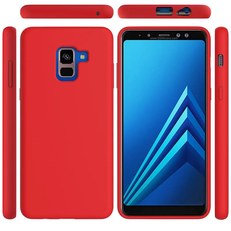 Жидкий силиконовый чехол для samsung Galaxy A8 Plus 2018 A530F A730F мягкий гелевый резиновый