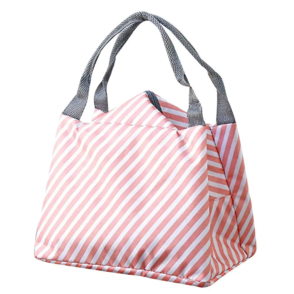 

Nordic Style Lunch Bag Flamingo Cactus Pattern Portable Waterproof Ladies Lunch Box Bag Canvas Aluminum Foil Storage Cooler Bag