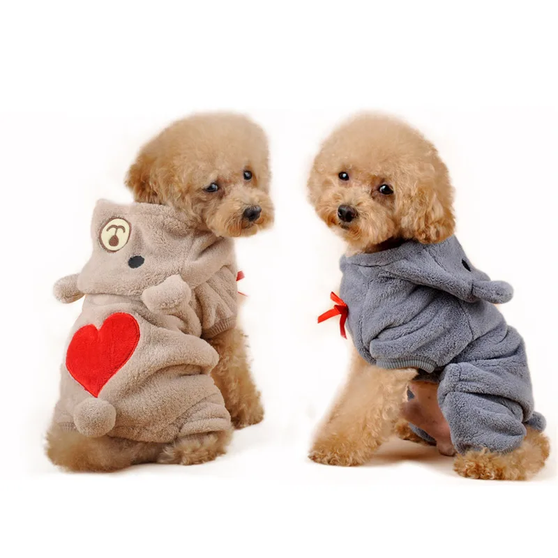 

Winter Coral fleece Pet Dog Clothes Cosplay Bear Puppy Clothing French Bulldog Coat Pug Costumes Jacket For Small Dogs Cat