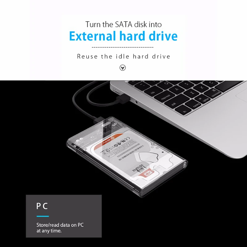Прозрачный корпус для жесткого диска Orico 2139U3 2 5 дюйма адаптер Sata к Type C
