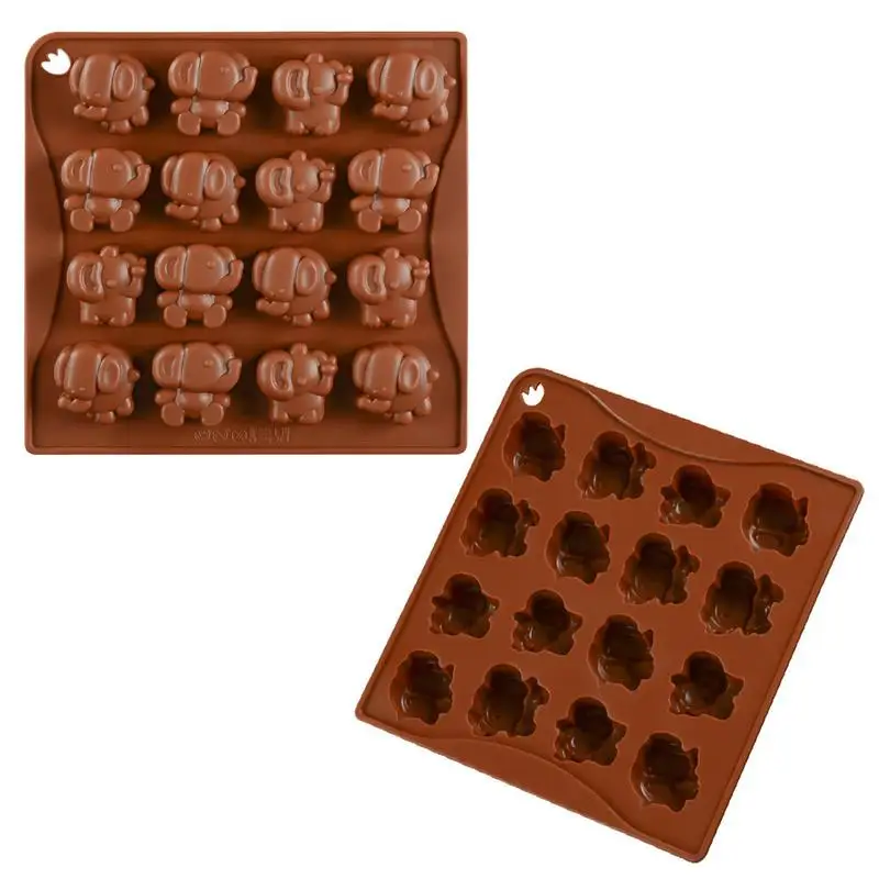 

Elephant Silicone Mold Cake Decorating 16 Cavity Elephant Shaped Chocolate Molds for Tools Non-stick DIY baking Cake 40