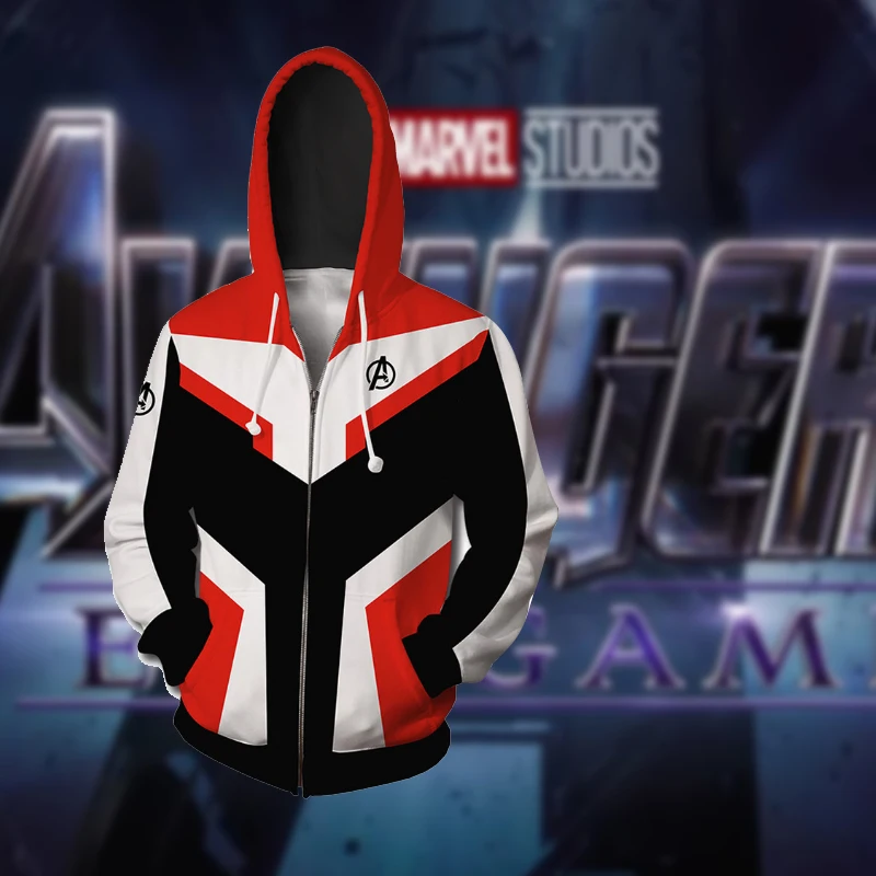 Movie Avengers Endgame Quantum Realm Sweatshirt Jacket Advanced Tech Hoodie Cosplay Costume Captain America Infinity Saga Hulk