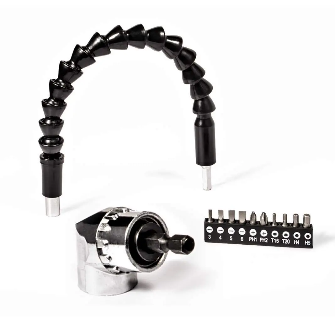 BHTS Flexible shaft, 3 pieces Accessory set for screwdrivers, 295 mm