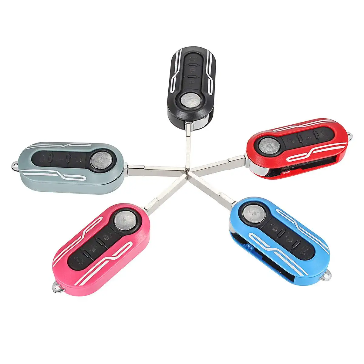 

1PC Autoleader Key Case for FIAT 500 PANDA PUNTO BRAVO Car Key 3 Buttons Remote Key 8 Colors Blank Key Shell Cover Star Type